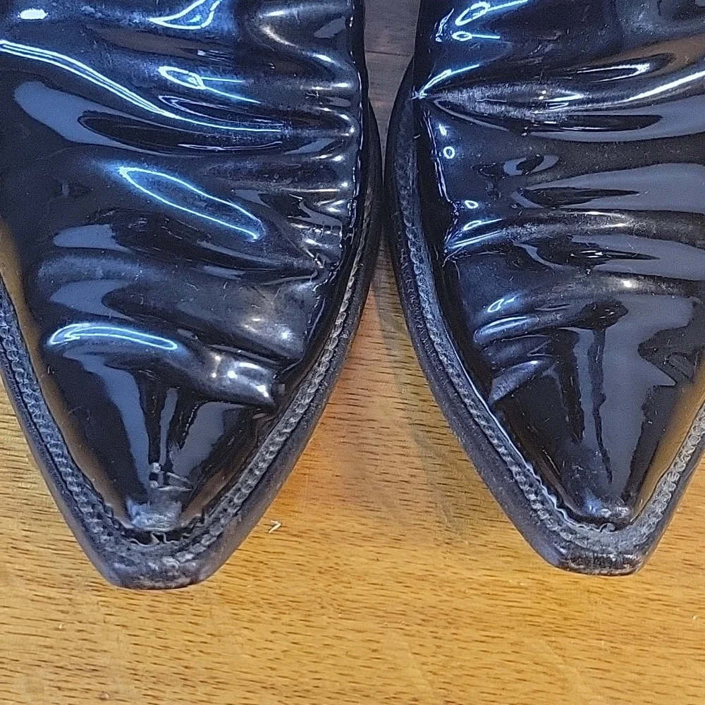 Black Patent Leather Boots From Loretta Lynns Western Store Mens Size 8½D - Picture 2 of 16